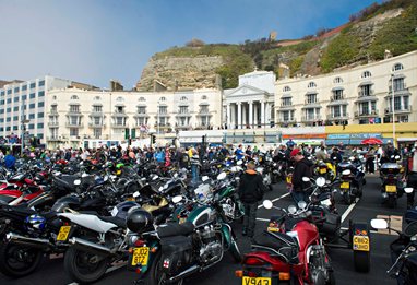 motorcycle rally on Eastbourne seafront