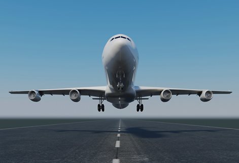 Aircraft taking off from runway