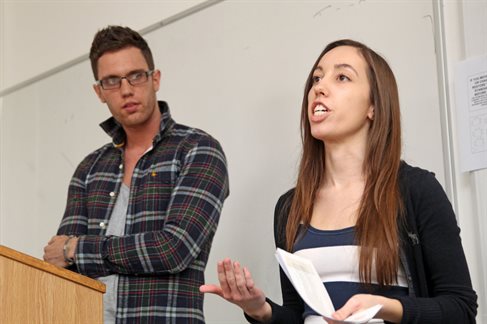 Students giving a presentation