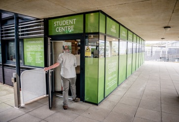 Falmer student centre from outside