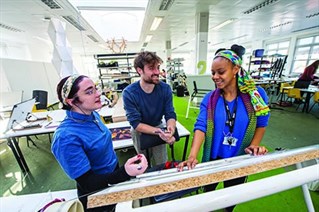 University of Brighton students in the workshop