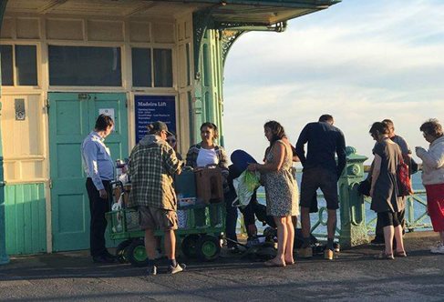 A soup kitchen on Brighton seafront