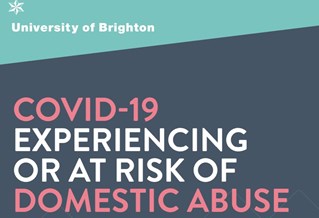Graphic with the words: Wellbeing COVID-19 domestic abuse