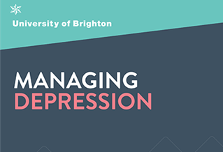 Graphic with the words: Managing depression