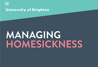 Graphic with the words: Managing homesickness