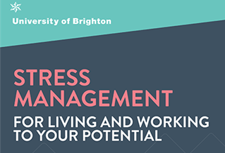 Graphic with the words: Stress management for living and working to your potential