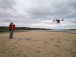Phil Ashworth with radio controlled quadcopter