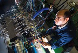 Man working on an car engine