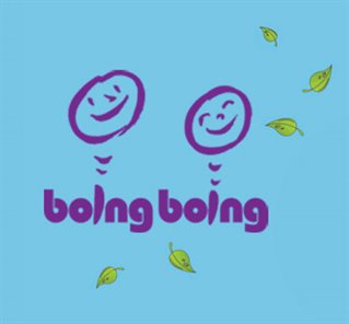 Logo for resilience group Boingboing with smiling, bouncing faces on the letter I