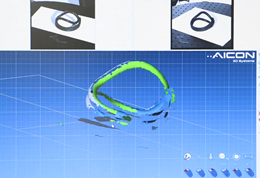 Computer screen showing sussex loops, bronze age bracelet from 3D digital heritage projects with museum sector.