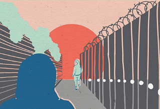 Graphic novel poster design The Walk Home by Ash Sarkar and Sabba Khan