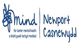 Newport Mind logo and the words 'for better mental heath'.