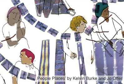 Slightly abstract drawing of young people