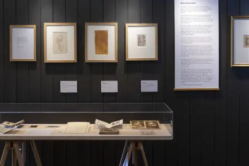 Ditchling Museum exhibits showing works by Eric Gill and photographs of Betty and Petra Gill. July 3rd 2025