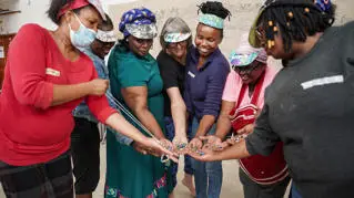 Children's art club facilitators in South Africa, image courtesy of Grace Coetzee