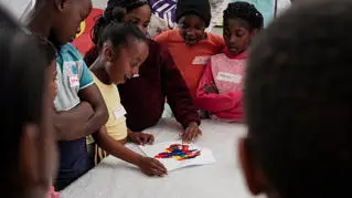 Children at the art club founded in South Africa, image courtesy of Grace Coetzee.