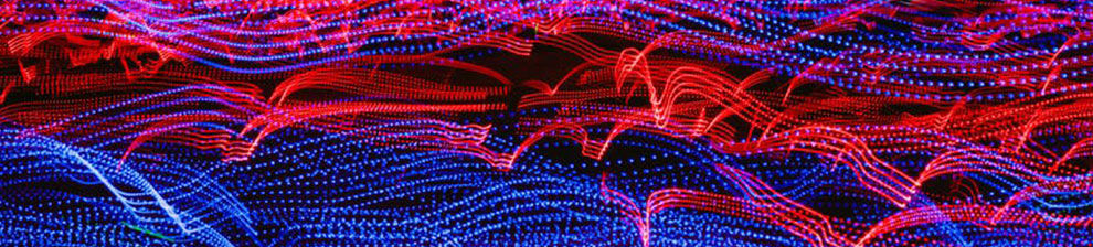 Red and mauve light waves against a black background - Digital-Cultures-banner