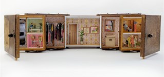 Emma Collins PhD candidate 2025 A converted sewing box displayed side on.