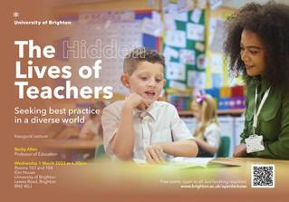 A teacher with a schoolchild and the words: The Hidden Lives of Teachers