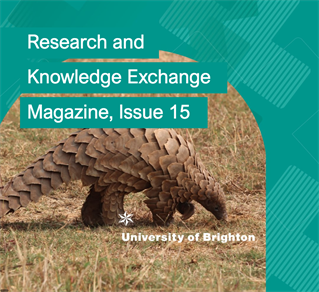 Magazine cover reads Research and Knowledge Exchange Magazine Issue 15 with picture of a pangolin.