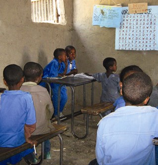 A classroom in Africa photographed as part of research helping international schooling