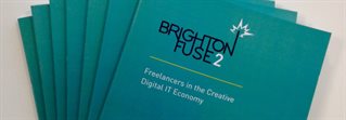 Sheaf of documents spread with Brighton Fuse logo on the front.