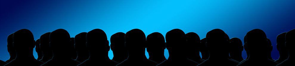 Head silhouettes on a blue backdrop