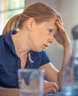 Nurse looking stressed