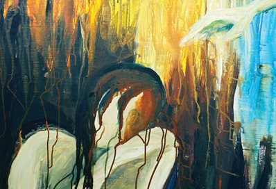 Artwork of a person in a field