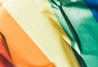 A rainbow flag - banner for the Centre for Transforming Sexuality and Gender