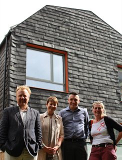 Duncan Baker-Brown,  Caroline Lucas, James Cryer from Mears and Cat Fletcher from FREEGLE UK