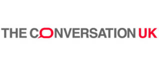 New publication The Conversation UK logo in grey and red