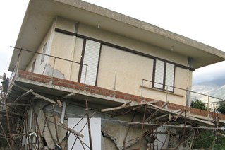 House collapsed from earthquake