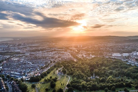 view of Brighton from birds eye view