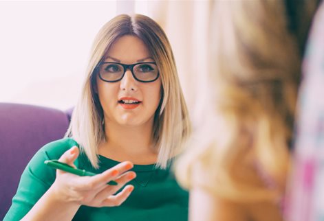 Counsellor working with a client