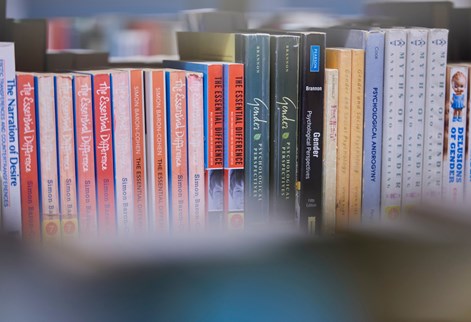 Psychology books in library