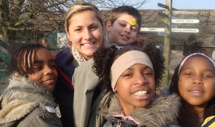 group of young people with an adult