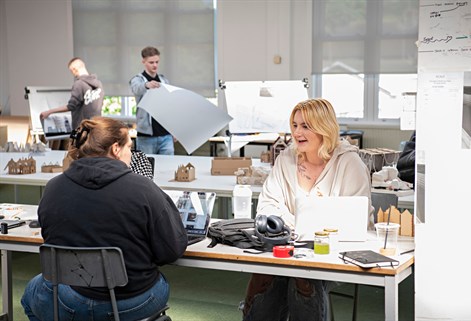 Interor design students working in architecture studios