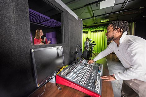 Students using media facilities