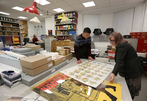 Students at the design archives