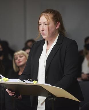 Brighton Law Student at a mooting competition