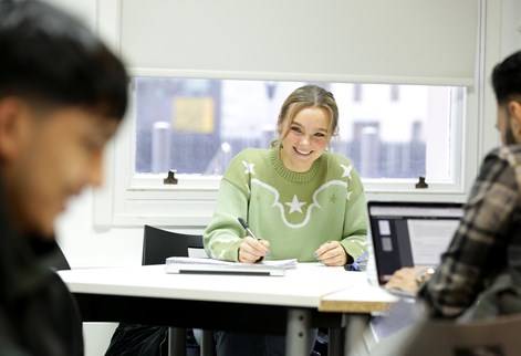 female marketing student smiling