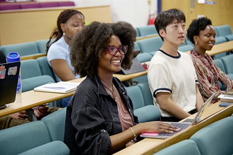 Students sitting in a lecture theatre