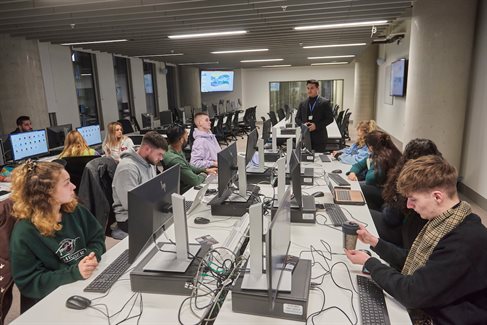 Elm House computer room in use with international business students