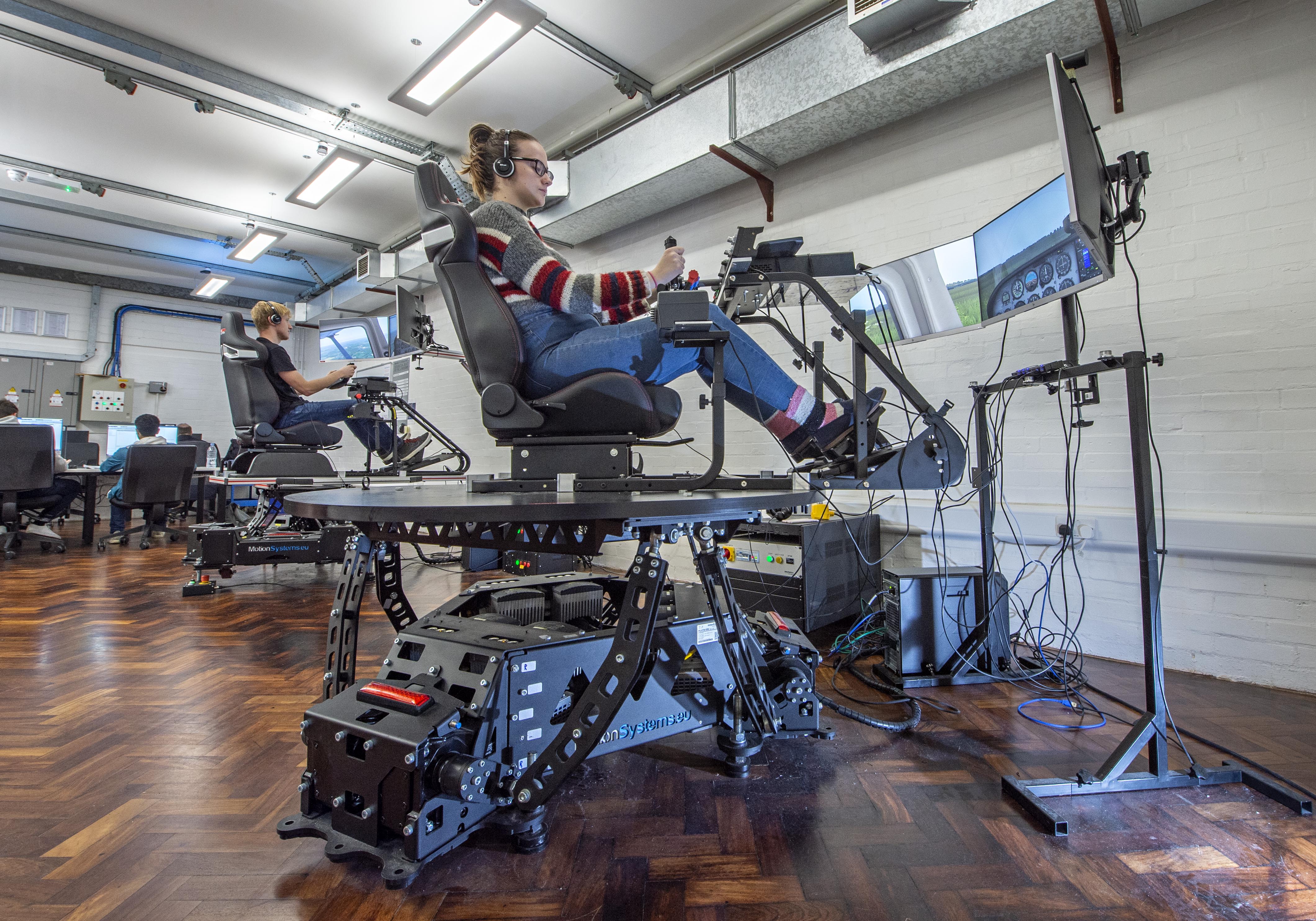 Students on simulators