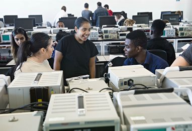 Students in Engineering Classroom