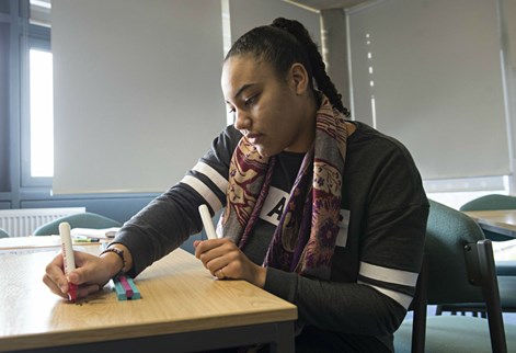 maths education student working on course work