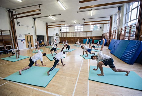 PE class in the gymnasium