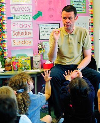Teacher development from University of Brighton with a primary class.