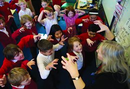 School pupils playing Zombies